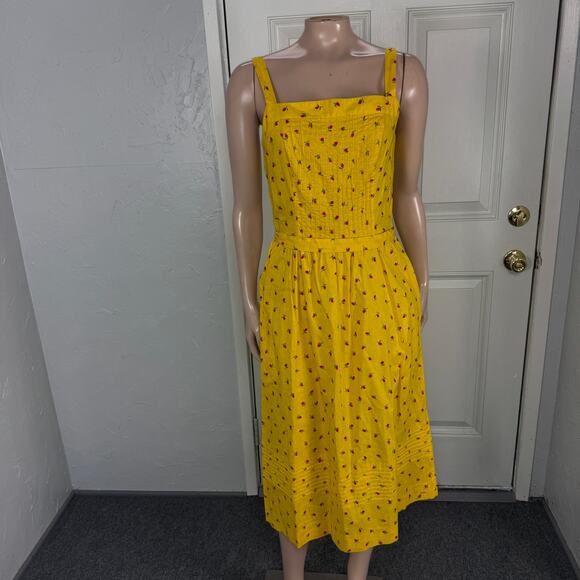 Vintage 70s 80s Lanz Women's Dress Cotton Floral Party Casual Pockets QQ26 - Picture 1 of 6
